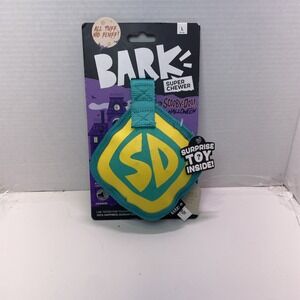 New Bark Box Super Chewer & Scooby Doo " Spooky Scooby Name Tag " Dog Toy